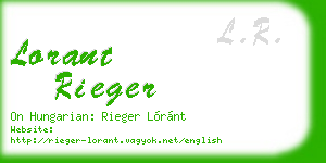 lorant rieger business card
