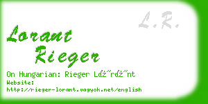 lorant rieger business card